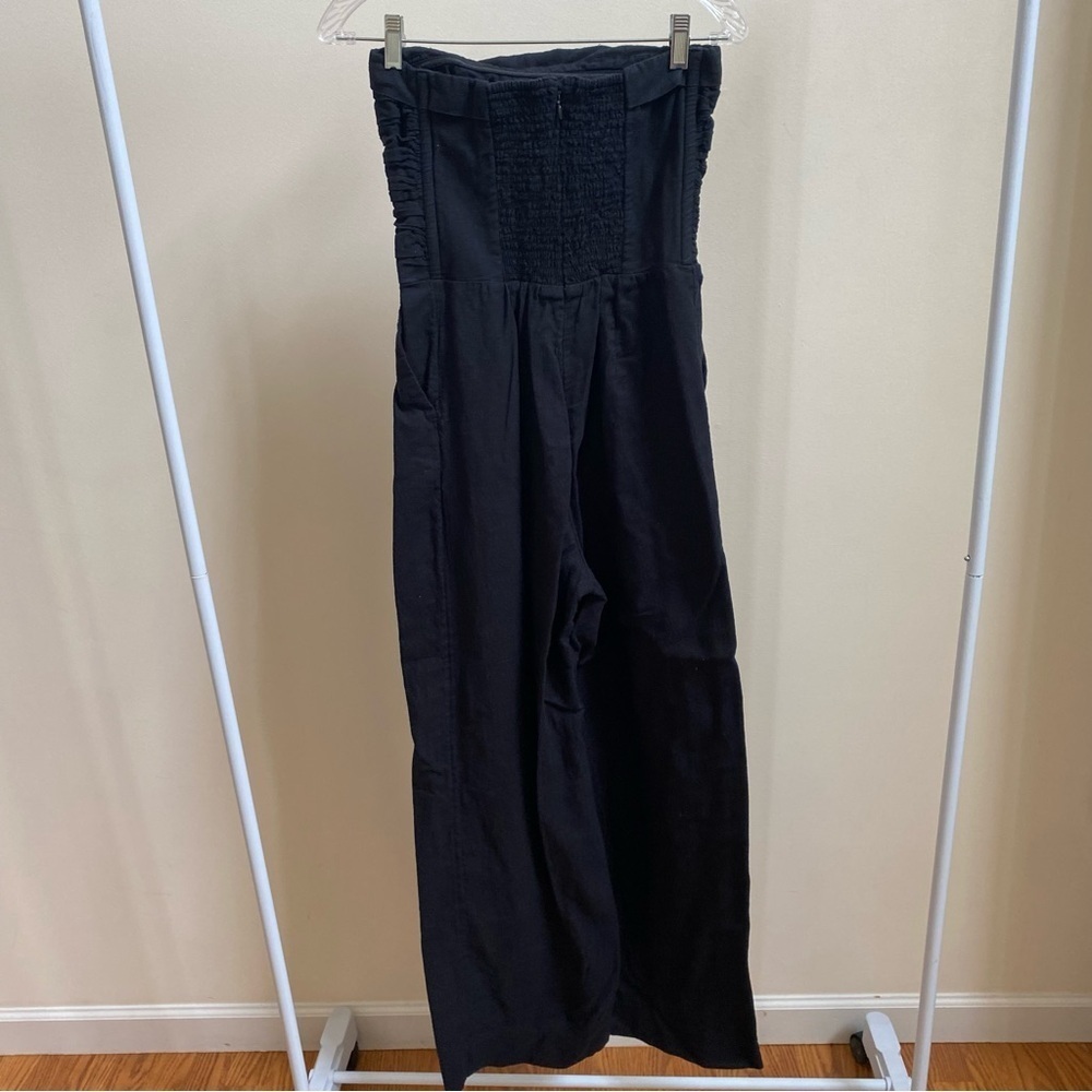Abercrombie & Fitch Emerson Linen-Blend Strapless Jumpsuit Tall - Picture 7 of 8